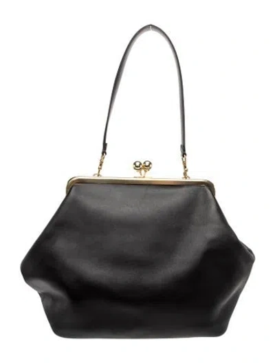 Pre-owned Coach Leather Top Handle Bag In Gray