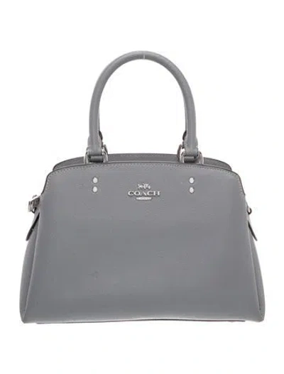 Pre-owned Coach Leather Top Handle Bag In Gray