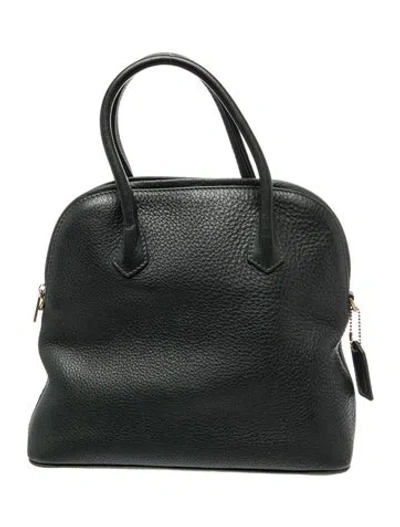 Pre-owned Coach Leather Top Handle Bag In Gray