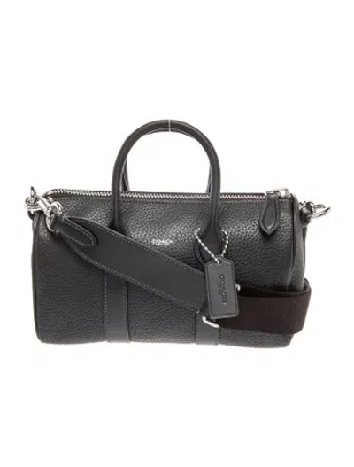 Pre-owned Coach Leather Top Handle Bag In Gray