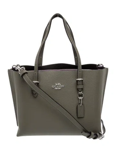 Pre-owned Coach Leather Top Handle Bag In Gray