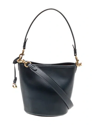 Pre-owned Coach Leather Top Handle Bag In Gray
