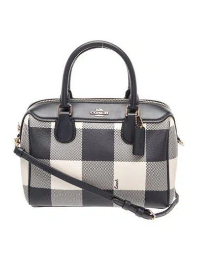 Pre-owned Coach Leather Top Handle Bag In Gray