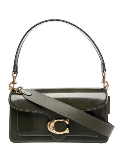 Pre-owned Coach Leather Top Handle Bag In Green