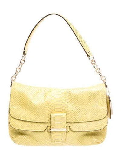 Pre-owned Coach Leather Top Handle Bag In Green