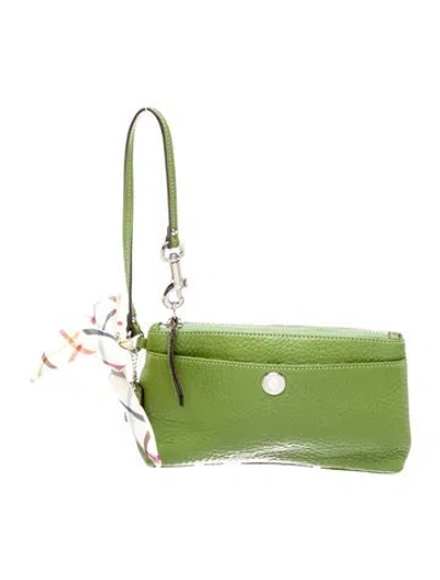 Pre-owned Coach Leather Top Handle Bag In Green