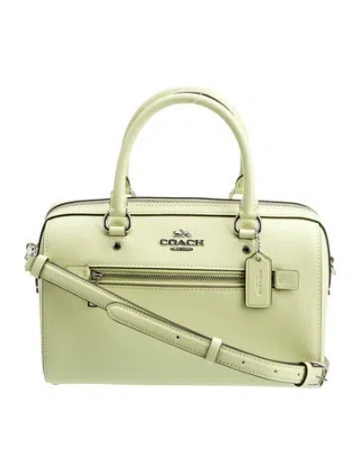 Pre-owned Coach Leather Top Handle Bag In Green