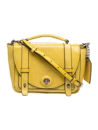 Pre-owned Coach Leather Top Handle Bag In Green