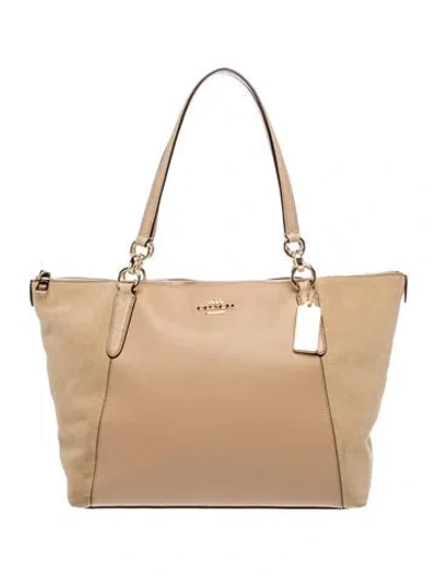 Pre-owned Coach Leather Top Handle Bag In Green