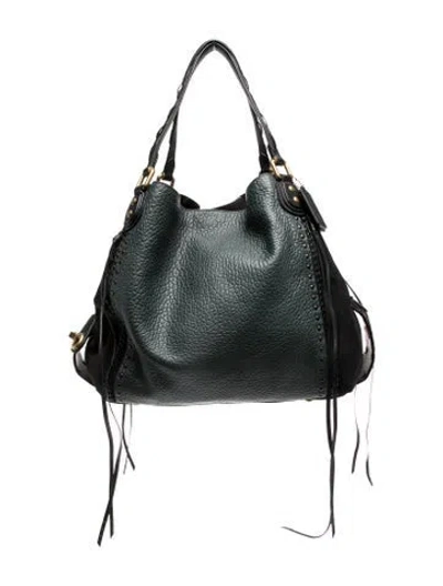 Pre-owned Coach Leather Top Handle Bag In Green