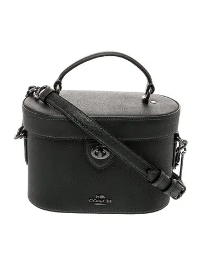 Pre-owned Coach Leather Top Handle Bag In Green