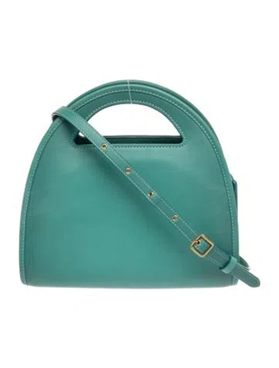 Pre-owned Coach Leather Top Handle Bag In Green