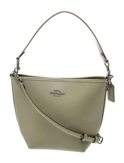 Pre-owned Coach Leather Top Handle Bag In Grey