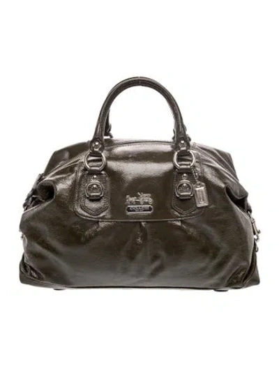 Pre-owned Coach Leather Top Handle Bag In Grey