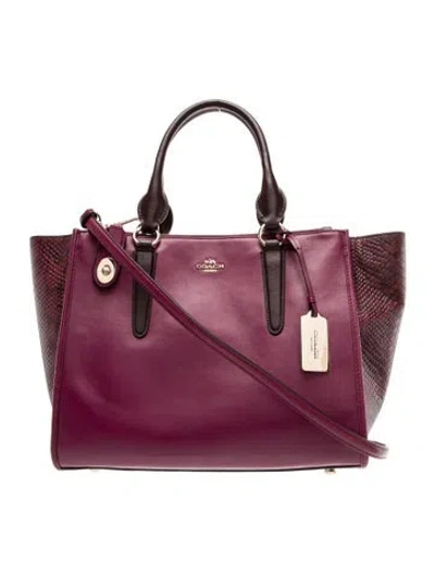 Pre-owned Coach Leather Top Handle Bag Medium In Burgundy