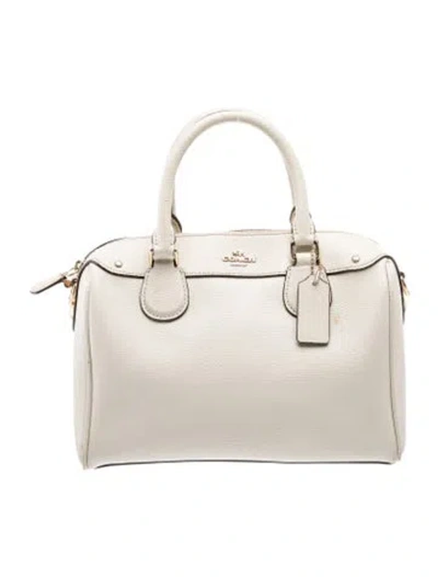 Pre-owned Coach Leather Top Handle Bag Medium In Neutrals