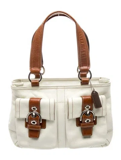 Pre-owned Coach Leather Top Handle Bag In Multi