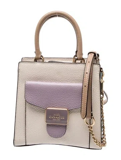 Pre-owned Coach Leather Top Handle Bag In Multi