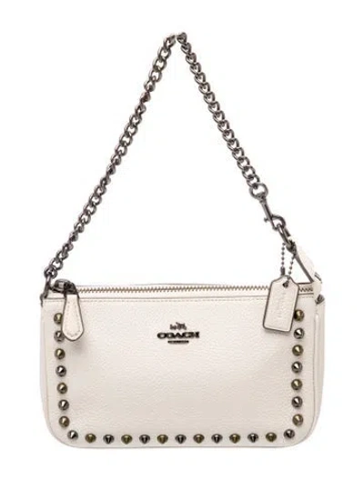 Pre-owned Coach Leather Top Handle Bag In Neutral