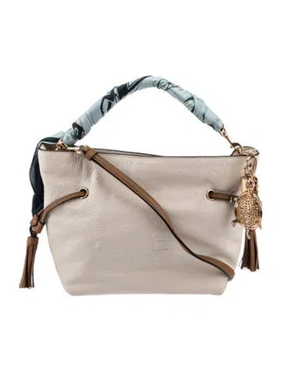 Pre-owned Coach Leather Top Handle Bag In Neutral