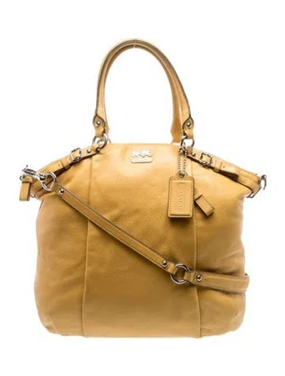 Pre-owned Coach Leather Top Handle Bag In Neutral