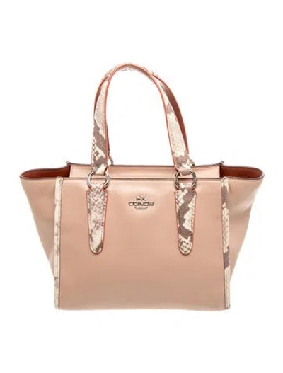 Pre-owned Coach Leather Top Handle Bag In Neutral