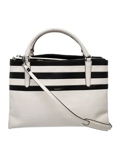 Pre-owned Coach Leather Top Handle Bag In Neutral