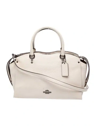 Pre-owned Coach Leather Top Handle Bag In Neutral