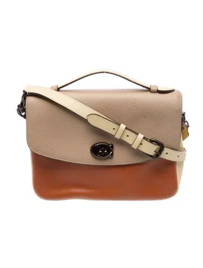 Pre-owned Coach Leather Top Handle Bag In Neutral