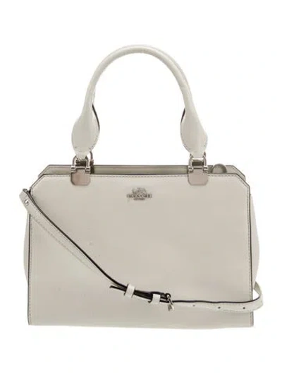 Pre-owned Coach Leather Top Handle Bag In Neutral