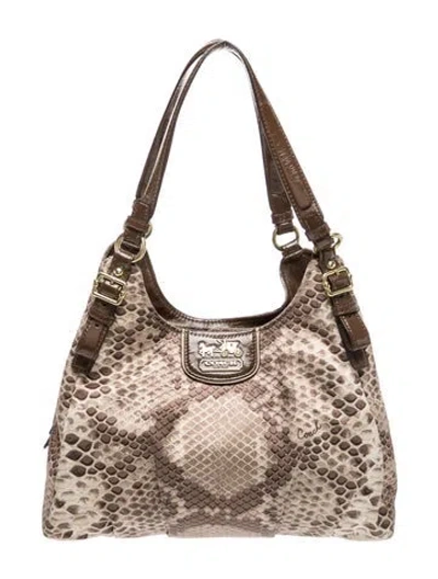 Pre-owned Coach Leather Top Handle Bag In Neutral