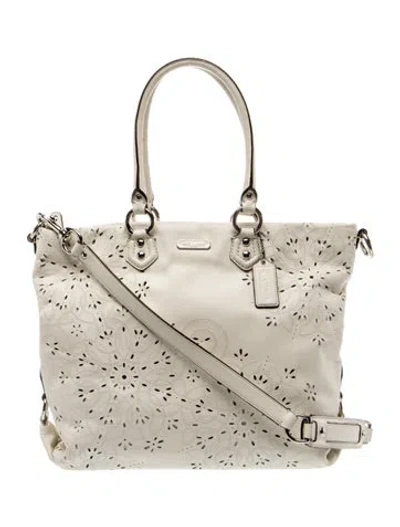 Pre-owned Coach Leather Top Handle Bag In Neutral