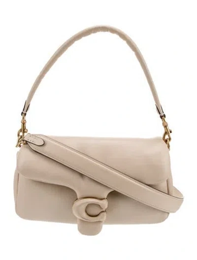 Pre-owned Coach Leather Top Handle Bag In Neutral