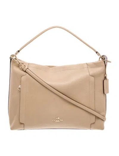 Pre-owned Coach Leather Top Handle Bag In Neutral