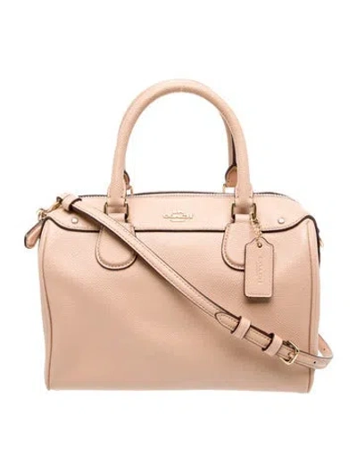 Pre-owned Coach Leather Top Handle Bag In Neutral