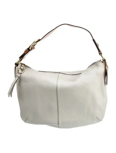 Pre-owned Coach Leather Top Handle Bag In Neutral