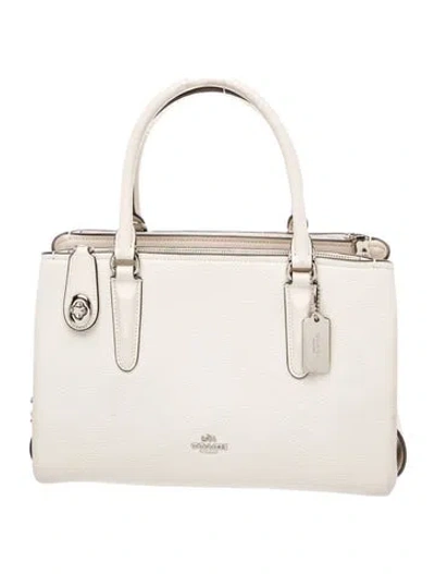 Pre-owned Coach Leather Top Handle Bag In Neutral