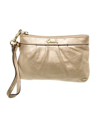 Pre-owned Coach Leather Top Handle Bag In Neutral