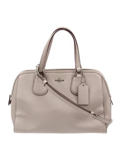 Pre-owned Coach Leather Top Handle Bag In Neutral