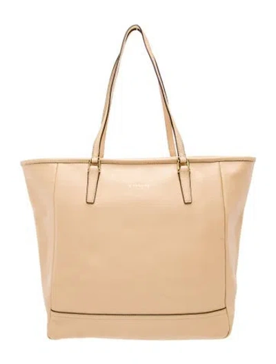 Pre-owned Coach Leather Top Handle Bag In Neutral