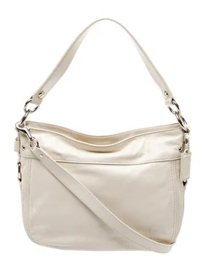 Pre-owned Coach Leather Top Handle Bag In Neutral