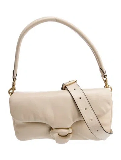 Pre-owned Coach Leather Top Handle Bag In Neutral
