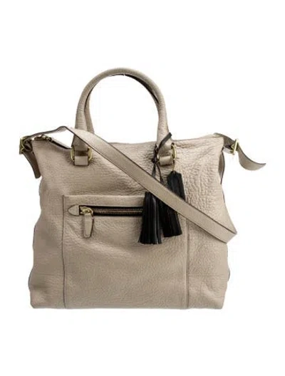 Pre-owned Coach Leather Top Handle Bag In Neutral