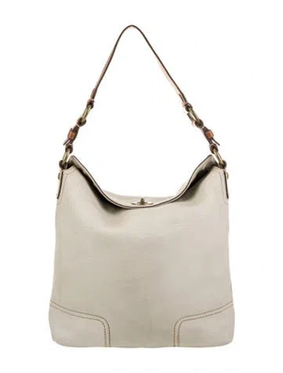 Pre-owned Coach Leather Top Handle Bag In Neutral