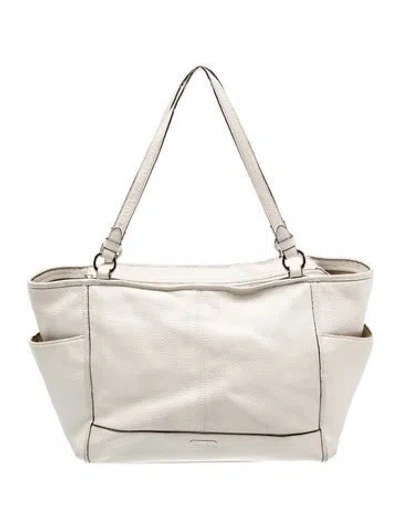 Pre-owned Coach Leather Top Handle Bag In Neutral