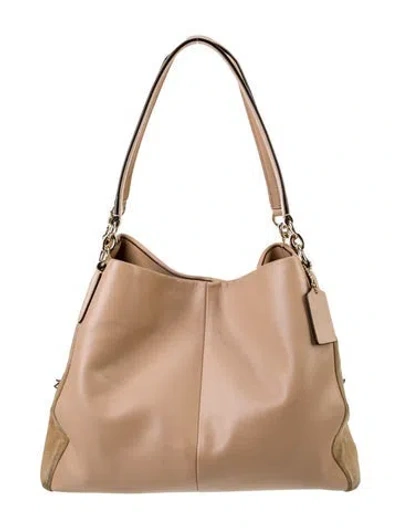 Pre-owned Coach Leather Top Handle Bag In Neutral
