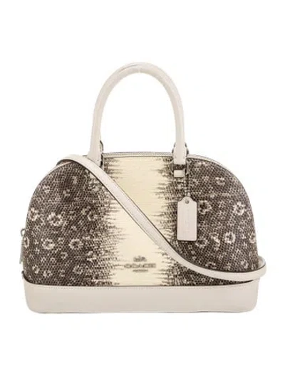 Pre-owned Coach Leather Top Handle Bag In Neutral