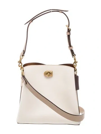 Pre-owned Coach Leather Top Handle Bag In Neutral