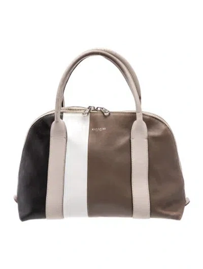 Pre-owned Coach Leather Top Handle Bag In Neutral