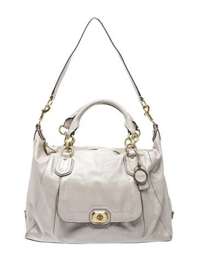Pre-owned Coach Leather Top Handle Bag In Neutral